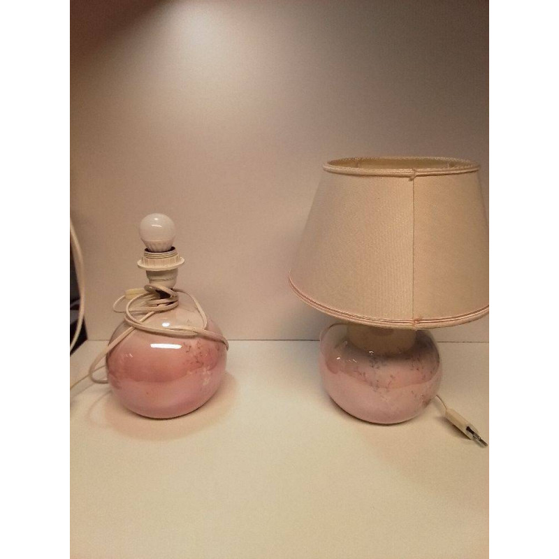 LAMPE BOULE CÉRAMIQUE ROSE 