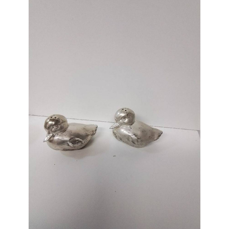 SEL ET POIVRE CANARDS MÉTAL ARGENTÉ 