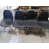 LOT DE 4 CHAISES PVC NOIR