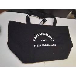 SAC CABAS TISSU NOIR KARL...