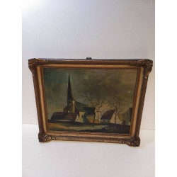 HUILE SUR PANNEAU SIGNÉE...