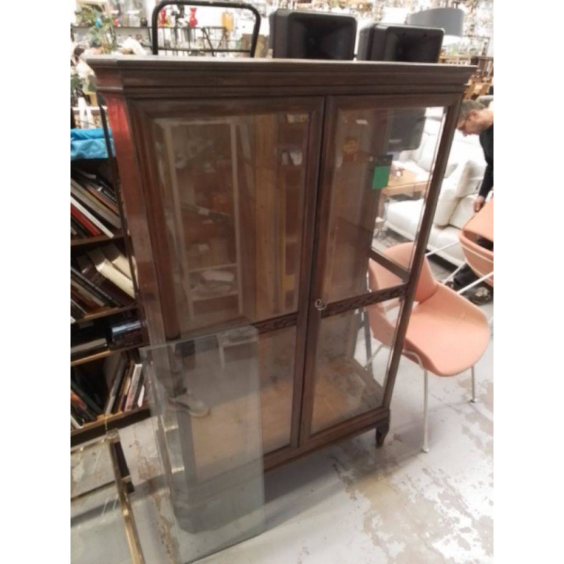 VITRINE 2 PORTES ART DECO VERRE BISEAUTÉ 