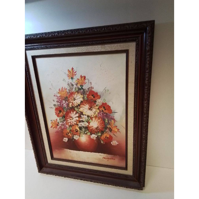 HUILE SUR TOILE BOUQUET SIGNÉ 