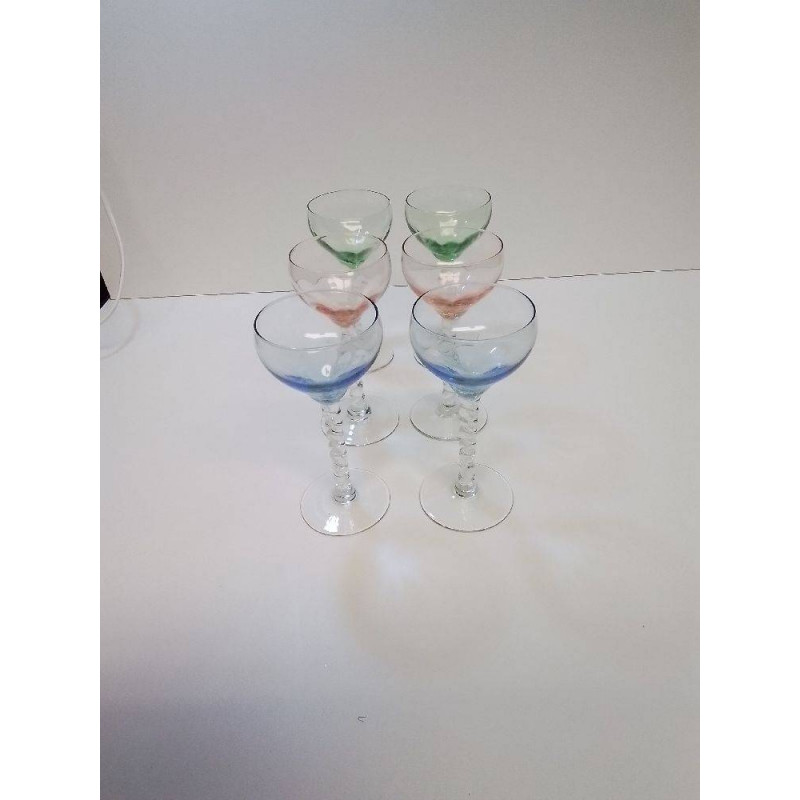 LOT DE 6 VERRES COLORÉS 