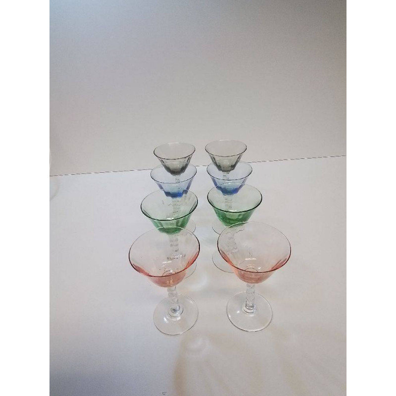 LOT DE VERRES COLORÉS 