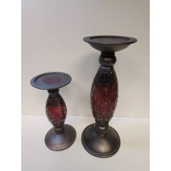 PAIRE DE BOUGEOIRS MOSAÏQUE 