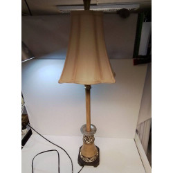 LAMPE A POSER BOIS PATINÉ 