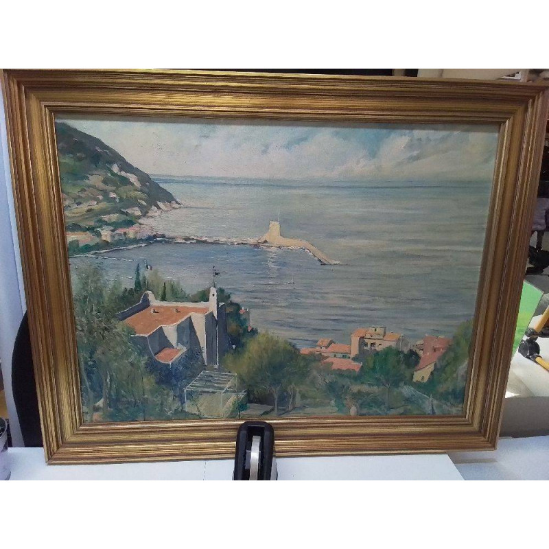 HUILE SUR TOILE SIGNÉE VUE CÔTIÈRE 