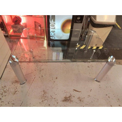 TABLE BASSE VERRE ET METAL