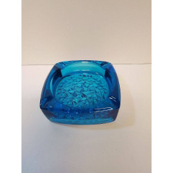 CENDRIER VERRE BLEU