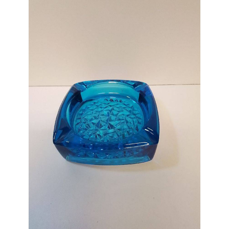 CENDRIER VERRE BLEU