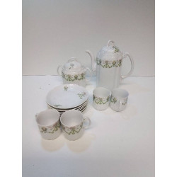 SERVICE A CAFE MOTIF FLEURS 