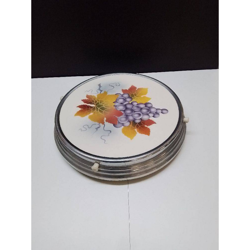 PLATEAU TOURNANT ANCIEN DECORS FRUITS