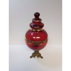 BONBONNIERE VERRE ROUGE...