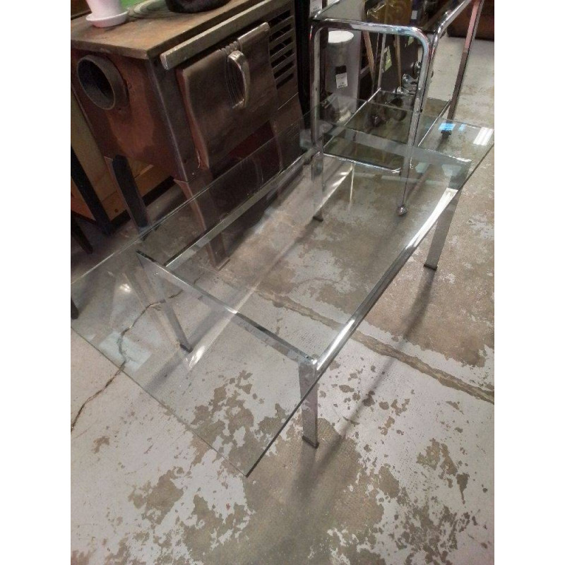 TABLE BASSE METAL ET VERRE