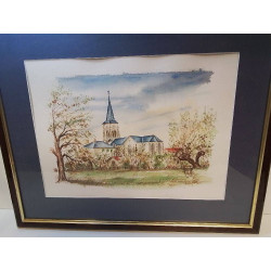 AQUARELLE EGLISE FLAMMAND