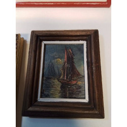 HUILE SUR TOILE VOILIER...