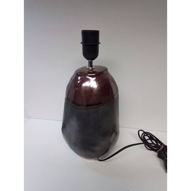 PIED DE LAMPE CÉRAMIQUE GRIS BORDEAUX 