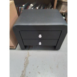 CHEVET MODERNE NOIR 2 TIROIRS 