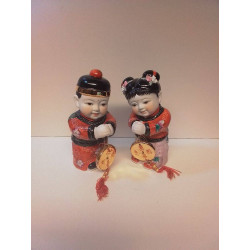 PAIRE DE STATUETTES CHINOISE