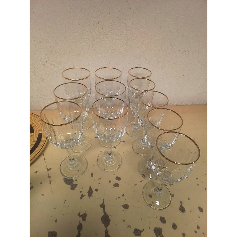 LOT VERRES FILET DORÉ 