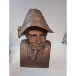 BUSTE EN BOIS HOMME A LA PIPE