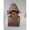 BUSTE EN BOIS HOMME A LA PIPE