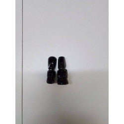 2 STATUE EN PIERRE NOIR...