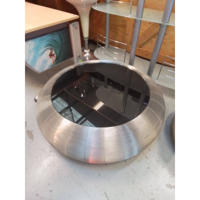 TABLE BASSE ROCHE BOBOIS VERRE FUMÉE