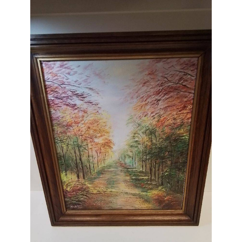 HUILE SUR TOILE FORET MULTICOLORE BLONDET