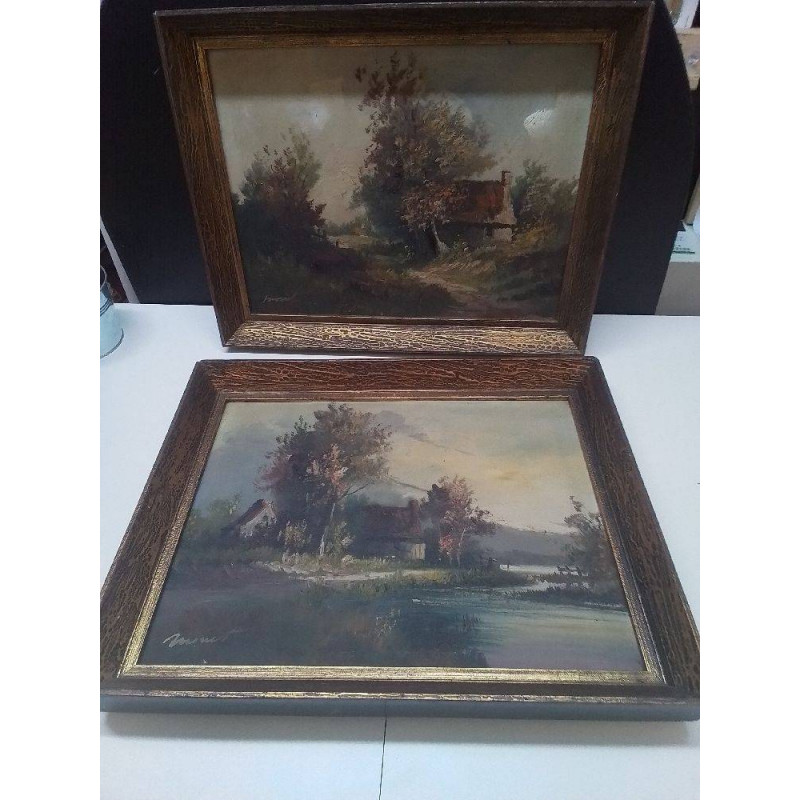 HUILE SUR TOILE SIGNÉE VUE CHAUMIÈRE 