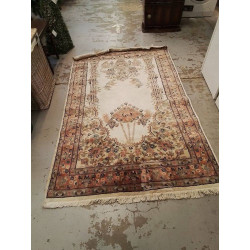 TAPIS EN SOIE TON ROSE 200X130