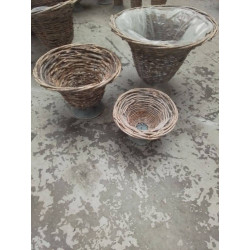 LOT DE 3 CACHES POTS ROTIN 