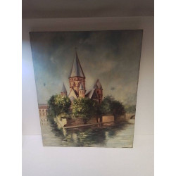 HUILE SUR TOILE EGLISE METZ...