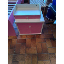 CHEVET 2 TIROIRS ROSE 