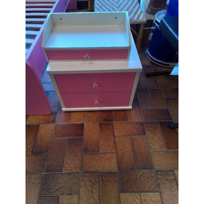 CHEVET 2 TIROIRS ROSE 