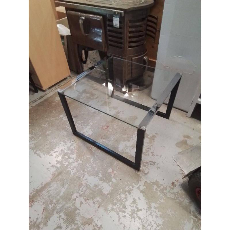 TABLE BASSE METAL ET VERRE