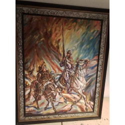 HUILE SUR TOILE CHEVALIER...