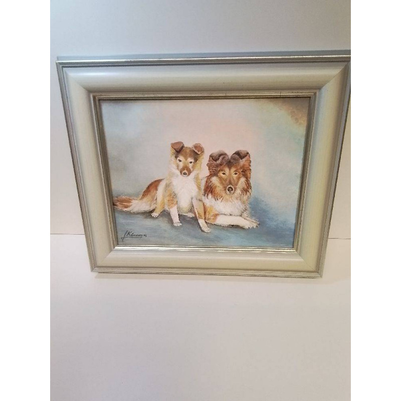 HUILE SUR TOILE CHIEN J KLASEN 