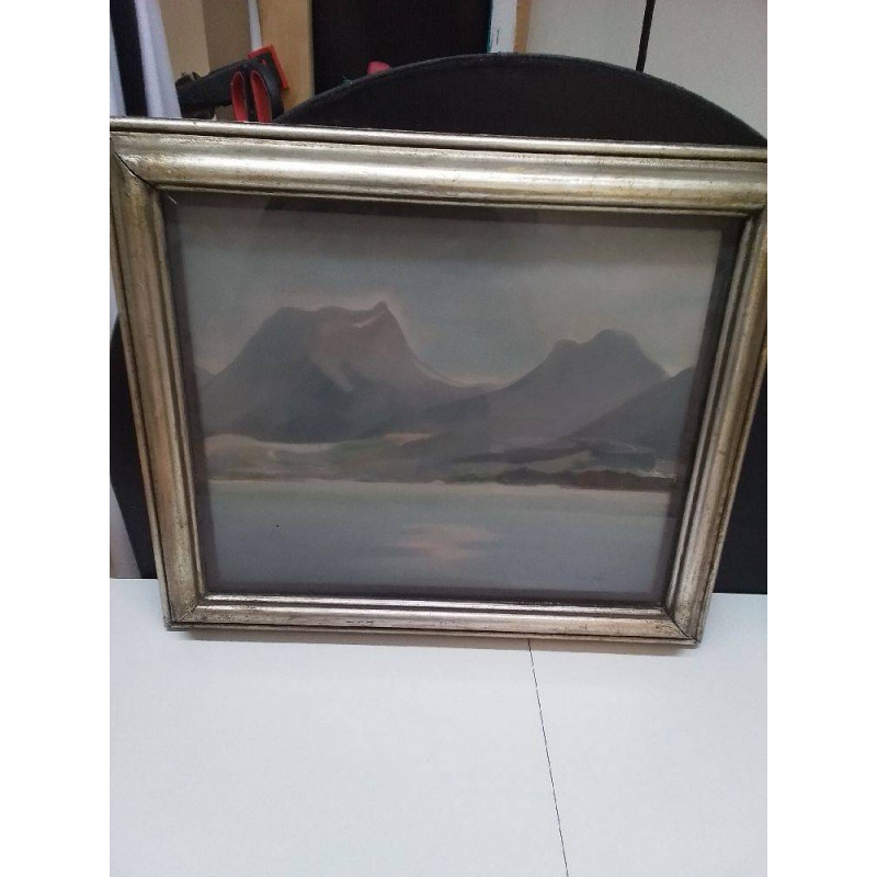 HUILE SUR TOILE MER ET MONTAGNE SIGNÉE 