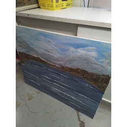 TOILE SIGNÉE VUE LAC 