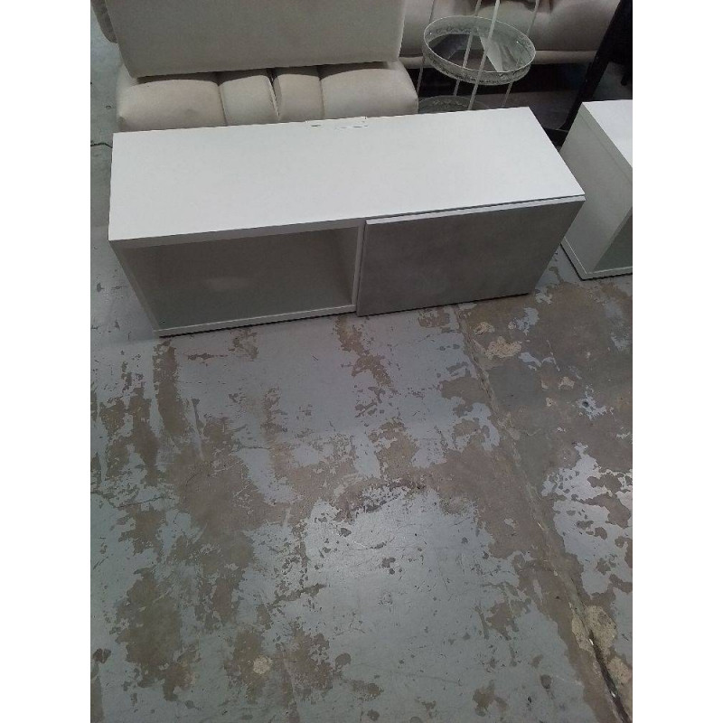 MEUBLE TV MODERNE BLANC 1 PORTE