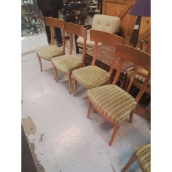 LOT 4 CHAISES BOIS TISSUS...