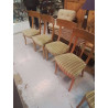 LOT 4 CHAISES BOIS TISSUS VERT 