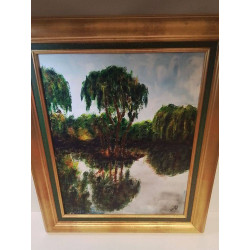 HUILE SUR PANNEAU PLAN...