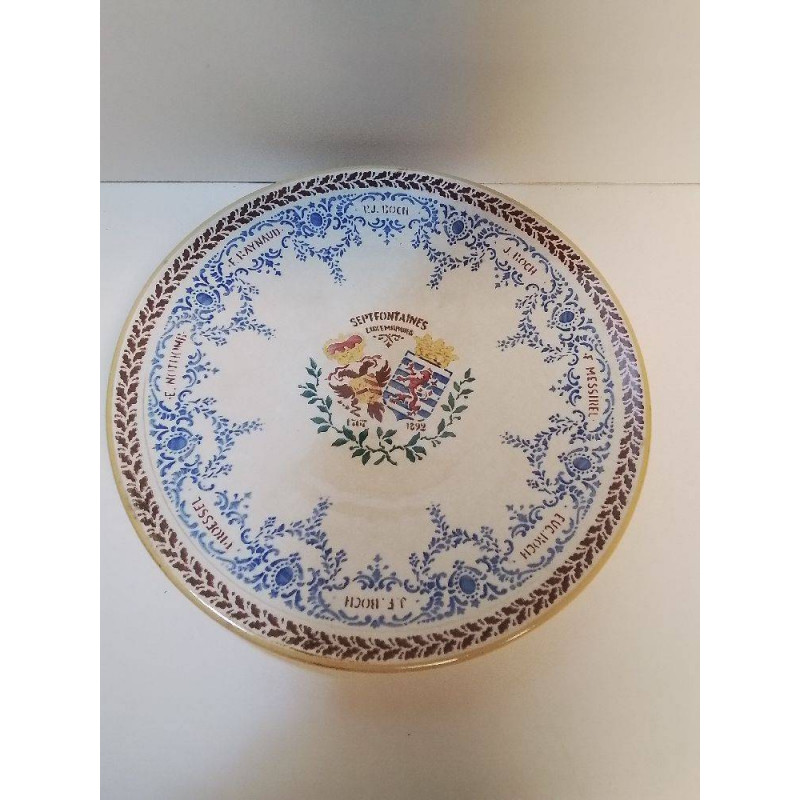 ASSIETTE COMMÉMORATIVE SEPTFONTAINES LUXEMBOURG 