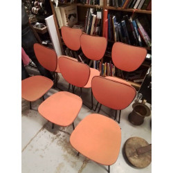 LOT 6 CHAISES ORANGE VINTAGE