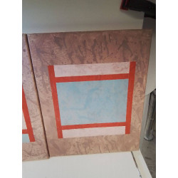 TABLEAU ABSTRAIT ROSE ROGER MOLITOR DIT DE ROGE LA PIECE