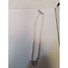 COLLIER PERLES MONTURE ARGENT