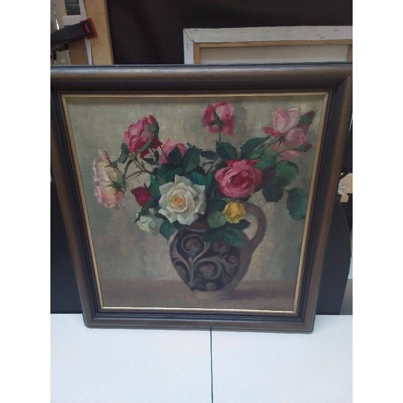 HUILE SUR TOILE NATURE MORTE SIGNÉE J.MEYERS